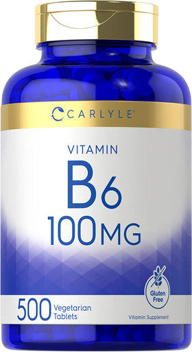 Carlyle Vitamin B6 100Mg | 500 Tablets | Vegetarian, Non-Gmo, Gluten Free