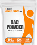 Bulksupplements.Com Nac Powder - N-Acetyl Cysteine 600Mg, Nac Supplement - Antioxidant Support, Gluten Free - 600Mg Per Serving, 167 Servings, 100G (3.5 Oz) (Pack Of 1)