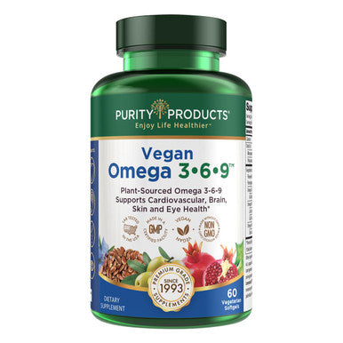 Omega 369 Vegan and Vegetarian Omega Formula 5 in 1 Essential Fatty Acid Complex Scientifically Formulated PlantBased Omega 3 6 9 Essential Fatty Acids EFA from Purity Products 60