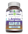 Amazing Formulas L-Arginine 500Mg 250 Capsules Supplement | Best Amino Acid Supplements For Women & Men | Non-Gmo | Gluten Free | Made In Usa