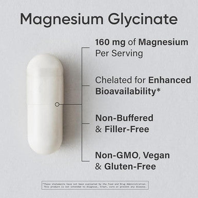 Sports ResearchÃ‚Â® Magnesium Glycinate - Supports Restful Sleep & Enzymatic Processes - 160 mg Chelated Magnesium - Vegan Capsule - 90 Count