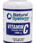 Natural Systems Vitamin C 1000Mg Tablets - 60 Tables - Perfect For Immune Support And System By Natural Systems - Dietary Vitamin C Supplement - Ascorbic Acid 1000Mg - Made In Usa - Vitamina C - Vit C
