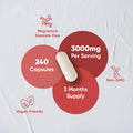 Weightworld L Citrulline Capsules - 240 L Citrulline Powder Capsules - 3000mg High Strength per Serving - 2 Months Supply - L Citrulline for Men & Women - Non-GMO Vegan & Magnesium Stearate