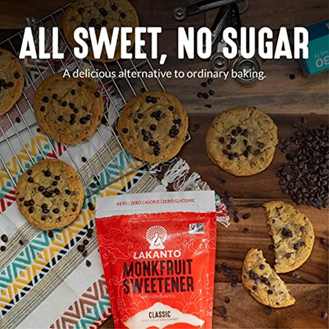 Lakanto Classic Monk Fruit Sweetener with Erythritol 1 lb and ChagaRoot MycoProtein Mushroom Protein Powder Chocolate 1.76 lb