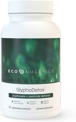 EcoNugenics GlyphoDetox Supplement Safely Remove Glyphosate Pesticides and Agricultural Toxins Kelp Citrus Pectin Algimate Glycine 60 Veggie Capsules
