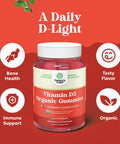 Natures Craft Organic Vitamin D Gummies for Adults - Daily Immune Support Gummies with Vegan Vitamin D3 2000IU - USDA Organic Vitamin D3 Gummies for Adults Wellness - Non GMO Gluten - 2 Month Supply