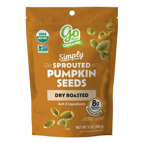 Go Raw Organic Sprouted Pumpkin Seeds - Sea Salted Pepita Snack | Keto, Non-GMO, Vegan, Gluten-Free, Kosher, Paleo, Protein-Packed Superfood, Healthy Vegan Snack for Adults and Kids, 14oz Bag
