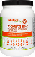 Nutribiotic - Ascorbate Bio-C 16 Oz Effervescent Vitamin C Powder With Lemon Bioflavonoids & Minerals Calcium Magnesium Zinc Selenium & More Bioavailable Antioxidant & Collagen Support Vegan