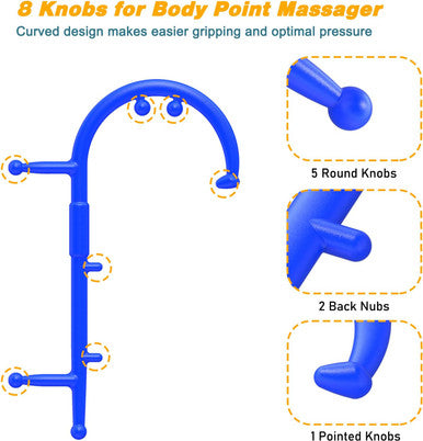 Bvn Massage Cane Trigger Point Massager For Neck Back Self Massager Detachable Manual Shoulder Massager For Pain Relief Deep Tissue Pressure Point Massage Tool Muscle Hook Muscle Knot Remover