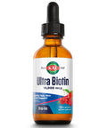 KAL Ultra Biotin DropIns 10,000 mcg Supplement | Healthy Hair Growth Formula | Skin Health and Strong Nails Support | Natural Mixed Berry Flavor | 2 ounces