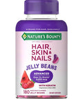 Nature's Bounty Optimal Solutions Advanced Hair Skin & Nails Jelly Beans With Biotin Mixed Fruit Flavor 180 Count