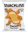 SNACKLINS Plant Based Crisps SEA SALT & VINEGAR - Gluten Free, Grain Free, 100% Kosher, Vegan Healthy Snacks, Crunchy Puffed Snack, Only 100 Calories Per Bag - .9oz (Case of 12)