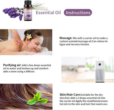 Sedbuwza 3 Pack Rosemary Eucalyptus Lavender Essential Oil Set 100% Pure Aromatherapy Mothers Day Gifts Oils for Massage, Skin and Hair Care