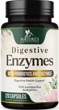 Nature'S Nutrition Digestive Enzymes with Probiotics - Probiotic Multi Enzymes with Probiotics and Prebiotics for Digestive Health and Bloating Relief for Women and Men Daily Enzymes for Gut & Digestion - 120 Capsules