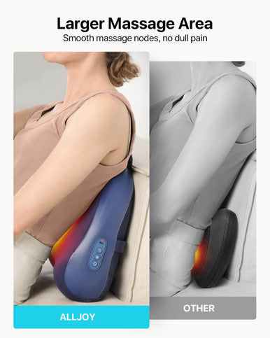 Alljoy Cordless Back Massager With Heat, Shiatsu Neck And Back Massager For Pain Relief Deep Tissue, 3D Kneading Massage Pillow For Neck, Back, And Shoulders, Gifts For Men Women