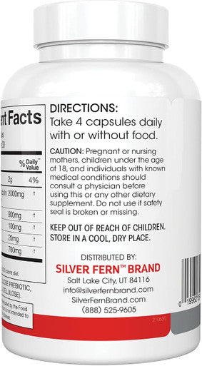 Silver Fern Cleanse - Daily Gut Detox - 1 Bottle - 120 Capsules - 30 Day Supply - Immunoglobulin G, A & M -(Igg, Iga, Igm) - Postbiotic