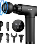Massage Gun Deep Tissue, Mini Percussion For Athletes, Portable Muscle With 6 Attachments Pain Relief - Back, Neck, Body & 30 Speed (Black)