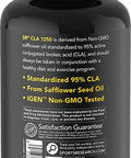 Max Potency CLA 1250 180 Softgels with 95 Active Conjugated Linoleic Acid Weight Management Supplement for Men and Women NonGMO Soy Gluten