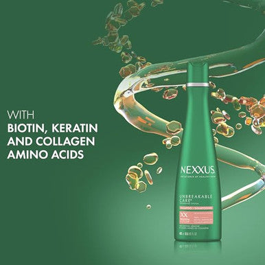 Nexxus Unbreakable Care Anti-Breakage Shampoo With Keratin Collagen Biotin For Fine And Thin Hair Sulfate Shampoo 13.5 Oz