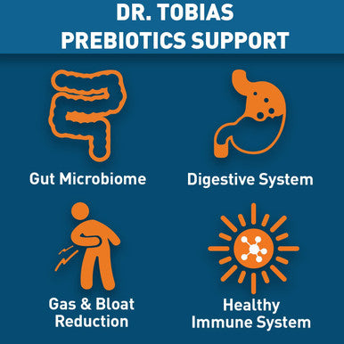 Dr. Tobias Prebiotics Helps Support Digestion Gut Health Boost Immune System Feed Good Probiotic Bacteria Vegan NonGMO Dietary Fiber Supplement 1 Daily 30 Capsules