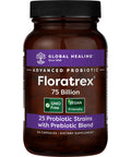 Global Healing Floratrex Probiotic Blend Supplement with Prebiotics for Healthy Digestion, Support Digestive Tract, and Normal Immune System - Men & Women - 75 Billion CFU, 25 Strains, 60 Capsules