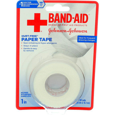 Johnson & Johnson Band-Aid First Aid Paper Tape 1 Inch X 10 Yards (Pack Of 6)