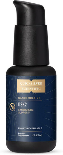 Quicksilver Scientific Nanoemulsified D3K2 - Emulsified Liquid Vitamin D3 + K2 Mk7 Liposomal Supplement For Heart, Bone Health + Immune Support - Bioactive 2500Iu For Enhanced Absorption (1.7Oz/50Ml)