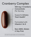 Sports Research Cranberry Fruit Complex Supplement - Softgels For Urinary Tract Health Support - Equal To 25,000Mg Of Cranberries, Made With Pacran & Vitamins C & E - Non-Gmo & Gluten - 90 Count
