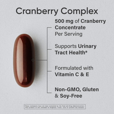 Sports Research Cranberry Fruit Complex Supplement - Softgels For Urinary Tract Health Support - Equal To 25,000Mg Of Cranberries, Made With Pacran & Vitamins C & E - Non-Gmo & Gluten - 90 Count