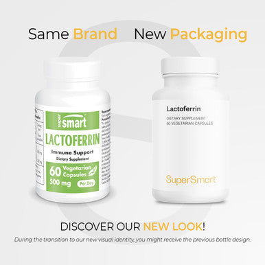 Supersmart Lactoferrin 500 mg Per Day Immune System Booster Antioxidant Supplement The Most Active Ingredients in Colostrum NonGMO Gluten Free 60 Vegetarian Capsules