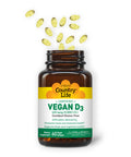 Country Life Vegan D3 5000 Iu 60 Softgels Certified Gluten Free Certified Vegan