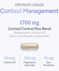 Cortisol Supplement - Cortisol Control Plus Supports Stress Relief, Mood, Calm & Restful Sleep - Cortisol Manager Supplement For Women And Men - Powerful Adaptogen & Vitamin Blend - 90 Capsules
