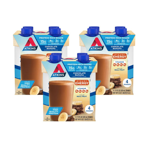 Atkins Milk Chocolate Delight High Protein Shake, 15g Protein, 12 Count | 15g Protein, 3g Fiber, 2g Net Carb, 1g Sugar, Chocolate Flavored, Keto Friendly, Ready to Drink, 12 Count