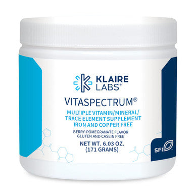 Klaire Labs VitaSpectrum Powder - Children's Multivitamin/Mineral with 23 Essential Nutrients in Berry-Pomegranate for Kids, No Copper, Iron, Gluten or Casein (30 Servings, 171 Grams)
