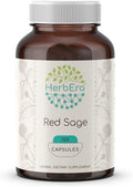 HerbEra Red Sage 120 Capsules, 1000 mg, Red Sage (Dan Shen, Salvia Miltiorrhiza) Dried Root (120 Capsules)