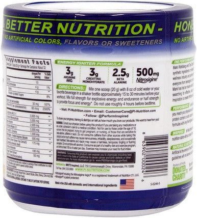 Performance Inspired Nutrition PreWorkout Powder All Natural G Vegan Formula Contains Citrulline Nitrosigine Green Tea Arginine Beta Alanine Raspberry Lemonade 23.84 Ounce