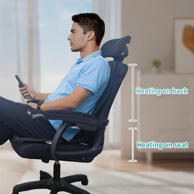 Back Massager Seat Cushion With Heat,8 Vibration Motors Massage Chair Pad For Back, Deep Tissue Vibration Seat Massager Cushion For Back Pain Relief Home Office Chair Use, Gifts For Women,Men,Black