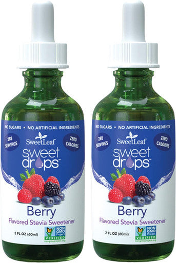 Sweetleaf Stevia Sweet Drops Berry - Liquid Stevia Drops Sweetener Zero Calorie Non-GMO Flavored Stevia Liquid Sugar Substitute for Sugar- Sodas Mixed Drinks Iced Tea 2 Fl Oz (Pack of 2)