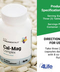 4Life Cal-Mag Complex - Supplement for Healthy and Strong Muscle Bone and Joint Support - Supplement with Calcium Magnesium Vitamin D and Vitamin K - 90 Tablets