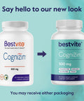 Bestvite Cognizin Citicoline 500mg (60 Vegetarian Capsules) - Clinically Studied Form of Citicoline - No Stearates - Vegan - Non GMO - Gluten - Brain Supplements for Memory and Focus