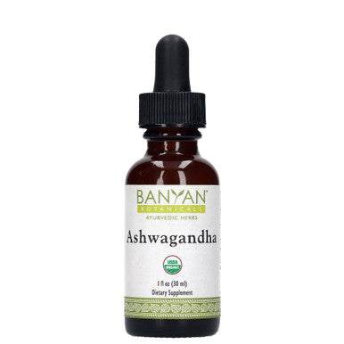 Banyan Botanicals Organic Ashwagandha Extract Withania Somnifera For Healthy Adrenals & Immune System, Stress Relief, Strength, Mood & More* 1 Fl Oz Non-Gmo Sustainably Sourced Vegan
