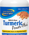 North American Herb Spice Turmeric PowerPlus 120 Count Curcumin Turmerones Whole Food Extract Joint Heart Digestive Health Support Antioxidant NonGMO 60 Servings