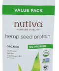 Nutiva Organic Cold-Pressed Raw Hemp Seed Protein Powder, Peak Protein, 16 Ounce, USDA Organic, Non-GMO, Whole 30 Approved, Vegan, Gluten-Free & Keto, Plant Protein with Essential Amino Acids