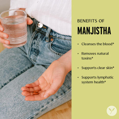 Banyan Botanicals Manjistha Tablets Made From Pure Manjistha Powder Organic Skin Supplement For Natural Blood Cleanse & Lymphatic System Support* 90 Tablets Non-Gmo Sustainably Sourced Vegan