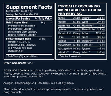 Life's Fortune Multi Collagen Peptides Powder Drink Plus for Women & Men - Type I II III V X Blend with Digestive Enzyme ÃƒÂ¢Ã¢â€šÂ¬Ã¢â‚¬Å“ for Skin Hair Nails Joints Health Unflavored 30 Servings
