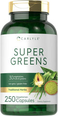 Carlyle Super Greens Capsules | 250 Count | Non-Gmo & Gluten Free Supplement