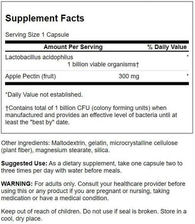 Swanson Acidophilus & Apple Pectin 90 Capsules (2 Pack)