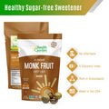 Health Garden Monk Fruit Sweetener Golden - Non Gmo - Gluten - 1:1 Sugar Substitute - her - Keto Friendly (1Lb 2-Pack)