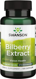 Swanson Bilberry Extract (Standardized) 60 Milligrams 120 Capsules