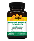 Country Life Natural Vitamin E-Complex 268Mg (400 Iu) With Mixed Tocopherols 90 Softgels Certified Gluten Free